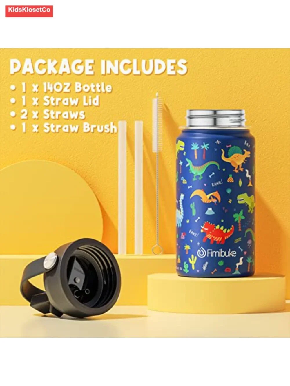 Kids Bento Lunch Box Set with Insulated Water Bottle, Lunch Bag, 4